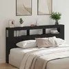 vidaXL Tête de lit LED avec étagère Chêne noir 200 x 18,5 x 103,5 cm