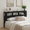 vidaXL Tête de lit LED avec étagère Chêne noir 180 x 18,5 x 103,5 cm