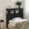 vidaXL Tête de lit LED avec étagère Chêne noir 100 x 18,5 x 103,5 cm