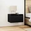 vidaXL Cabinet de chevet mural avec tiroir Chêne noir 50 x 36 x 30 cm