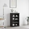 vidaXL Buffet Vidaxl Avec Lumières Led Chêne Noir 60,5x37x100 Cm