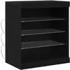 vidaXL Buffet Vidaxl Avec Lumières Led Chêne Noir 60,5x37x67 Cm
