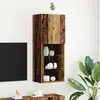 vidaXL Meuble Tv Vidaxl Avec Lumières Led En Vieux Bois 40,5x30x102 Cm