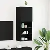 vidaXL Meuble Tv Vidaxl Avec Éclairage Led Chêne Noir 40,5x30x102 Cm