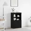 vidaXL Buffet Vidaxl Avec Lumières Led Chêne Noir 60x37x100 Cm