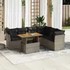 vidaXL Salon de jardin avec coussins 7 pcs gris résine tressée