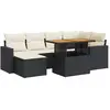 vidaXL Vidaxl Salon De Jardin 7 Pcs Avec Coussins Noir Résine Tressée