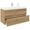Vidaxl - Meuble lavabo avec bassin et robinet intégrés chêne artisanal