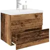 Vidaxl - Meuble lavabo avec bassin et robinet intégrés vieux bois