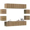 vidaXL Ensemble de meuble TV mural 8 pcs chêne artisanal