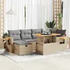 vidaXL Salon de jardin avec coussins 8 pcs beige résine tressée