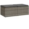 vidaXL Salon de jardin 2 pcs avec coussins gris résine tressée acacia