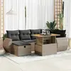 Vidaxl salon de jardin avec coussins 8 pcs gris résine tressée acacia