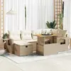 vidaXL Salon de jardin avec coussins 8 pcs beige résine tressée acacia