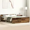 vidaXL Cadre de lit sans matelas vieux bois 140x190 cm bois ingénierie
