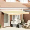 vidaXL Toile de rechange pour auvent Jaune et blanc 380 x 195 cm