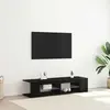 vidaXL Armoire TV noir imitation chêne 135 x 39 x 30 cm Bois composite
