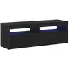 vidaXL Meuble TV avec LED Chêne Noir 120x35x40 cm Bois d'ingénierie