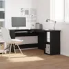 vidaXL Bureau Vidaxl Noir En Chêne 120x140x75 Cm En Bois D'ingénierie