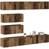 vidaXL Ensemble de meuble TV mural 6 pcs vieux bois bois d'ingénierie