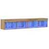 Vidaxl - Meuble tv Montage mural 2 pcs Chêne artisanal 80 x 30 x 30 cm