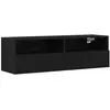vidaXL Meuble Tv Vidaxl Noir Chêne 100x30x30 Cm Bois D'ingénierie