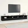 Vidaxl meuble tv mural montage mural 2 pcs chêne noir 100 x 30 x 30 cm