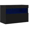 vidaXL Meuble Tv Vidaxl Avec Éclairage Led Chêne Noir 60x30x40 Cm