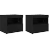 vidaXL Meubles De Chevet Vidaxl Avec Lumières Led 2 Pcs Chêne Noir 50x...