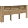 Vidaxl tête de lit armoire chêne artisanal 220x18,5x104,5 cm