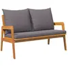 Banc De Jardin Avec Coussin Marron Bois D'Acacia Massif Vidaxl