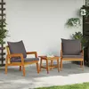 vidaXL Lot de 2 chaise H. 71.5 cm non pliable en bois massif exterieur gris