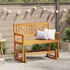 vidaXL Banc balançant Marron 110 x 59 x 97 cm Bois d'Acacia Massif