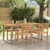 vidaXL Table de repas extérieure Grise 180x90x75 cm en acier et bois d acacia