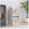 Vidaxl portant de bois chauffage blanc 40x30x80 cm