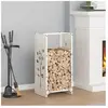 Vidaxl portant de bois chauffage blanc 40x30x80 cm
