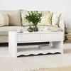 vidaXL Table basse Drammen Blanc 99 x 55 x 45 cm Bois de pin massif
