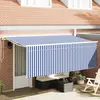 vidaXL Auvent Rétractable Rayé Bleu et blanc Blanc 350 x 200 cm