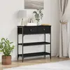 Vidaxl table console chêne noir 72,5 x 25 x 75 cm bois d'ingénierie
