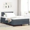 vidaXL Lit Box Spring  avec matelas Gris foncé Petit double Velours