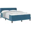 vidaXL Lit box spring  avec matelas bleu foncé 140x200 cm velours