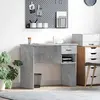 vidaXL Bureau  avec rangement Gris béton 90x49.5x75 cm Bois ingénierie