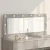 vidaXL Miroir de maquillage  Gris béton Béton, verre Grand Miroir
