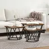 vidaXL Tables D'appoint Vidaxl 3 Pcs En Bois D'ingénierie Chêne Fumé