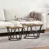 vidaXL Table Basse Vidaxl Chêne Fer Pb