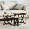 vidaXL Tables D'appoint Vidaxl 3 Pcs Chêne Fumé En Bois Reconstitué
