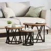 Vidaxl - Table D'Appoint Empilable 3 Pcs Bois Ancien 53 X 53 X 40 Cm