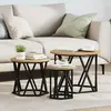 vidaXL Tables d appoint empilables 3 pcs en bois d ingénierie chêne artisan