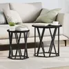 vidaXL Tables D'appoint Vidaxl 2 Pcs En Bois Noir Stratifié
