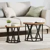 vidaXL Table d'appoint 2 pcs bois recyclé Bois d'ingénierie et acier